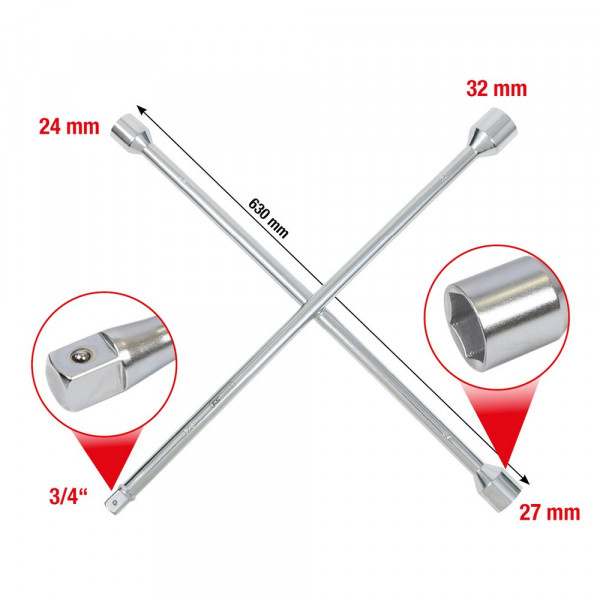 KS TOOLS Radkreuzschlüssel für LKW,