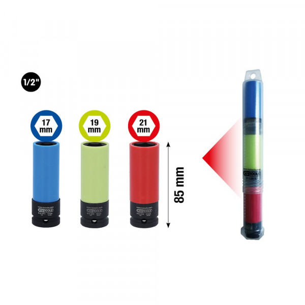 KS TOOLS 1/2&quot; Alu-Felgen Kraft-Stecknuss-Satz