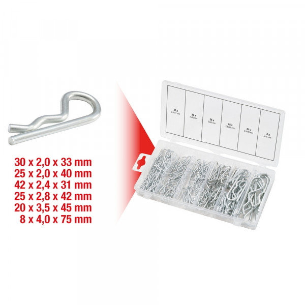 KS TOOLS Sortiment Federsplinte, 1,8x33 - 3,9x75