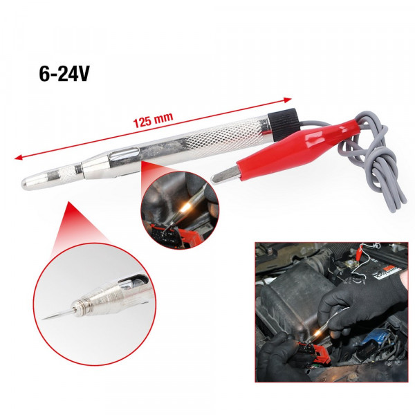KS TOOLS Prüflampe 6-24 V, 125mm