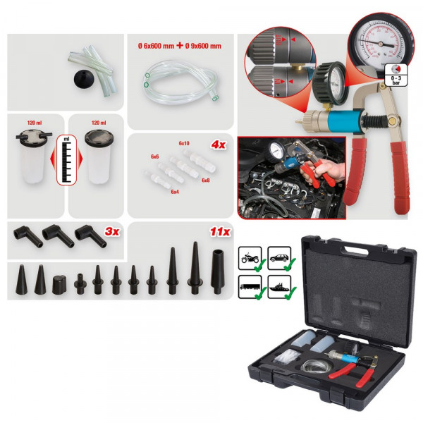 KS TOOLS Druck- und Unterdruckpumpen-Satz,