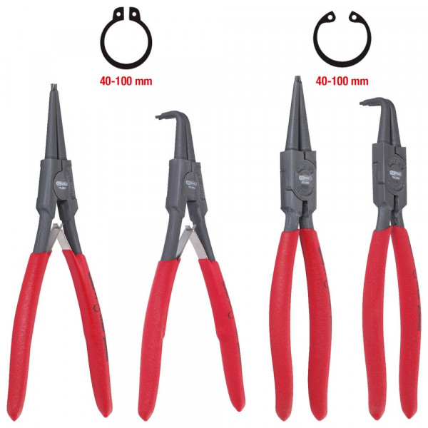 KS TOOLS Sicherungszangen-Satz, 40-100 mm,