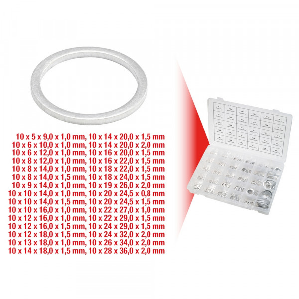 KS TOOLS Sortiment Alu-Dichtringe, M5-28 300tlg.
