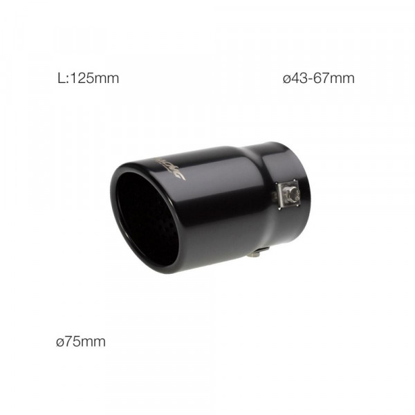 SIMONI RACING Endrohrblende 75mm rund Black