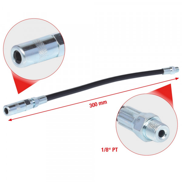 KS TOOLS Flexibler Schlauch,300mm kurz, für