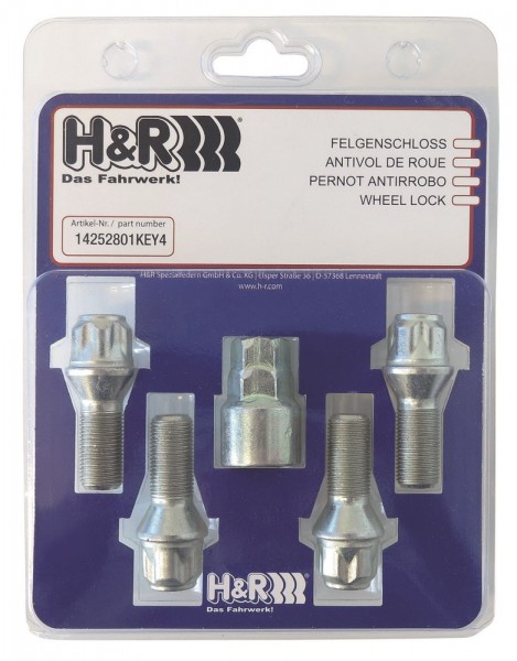 Felgenschloss-Set M12x1.25x30 (Kegel 60)