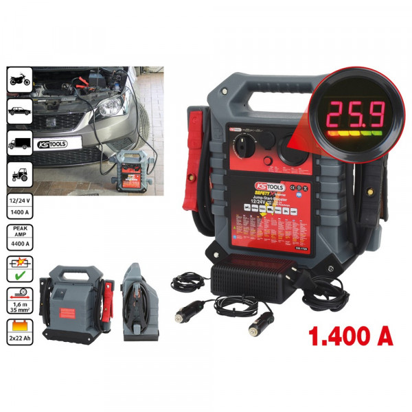 KS TOOLS 12 V + 24 V Batterie-Booster,