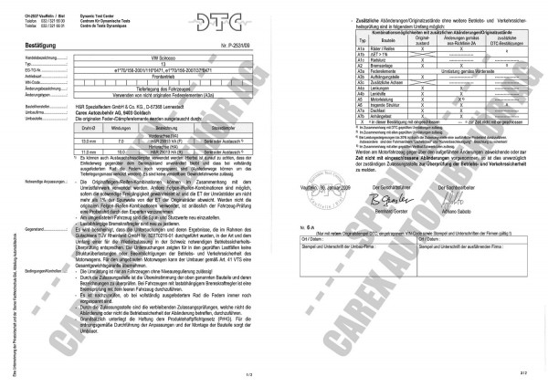 DTC-Gutachten P-2531/09 zu Federn