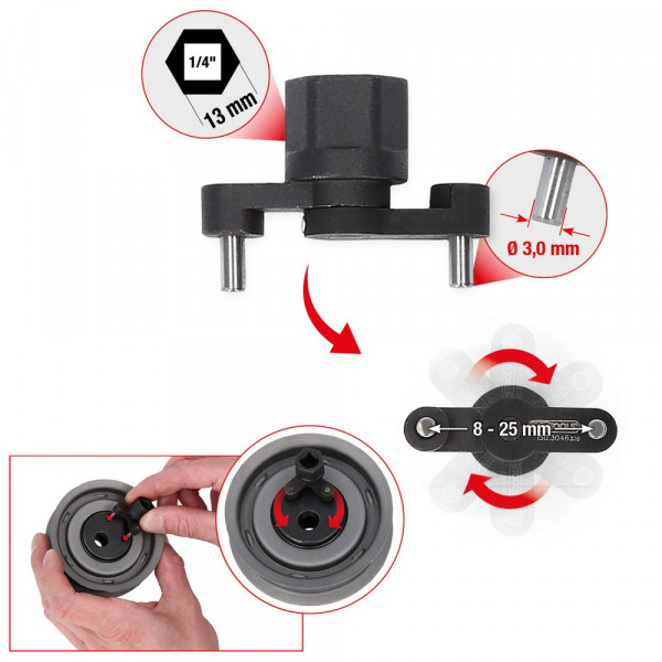 KS TOOLS 1/4&quot; Universal-Zapfenschlüssel für