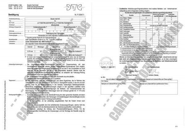 DTC-Gutachten P-3304/11 zu Federn