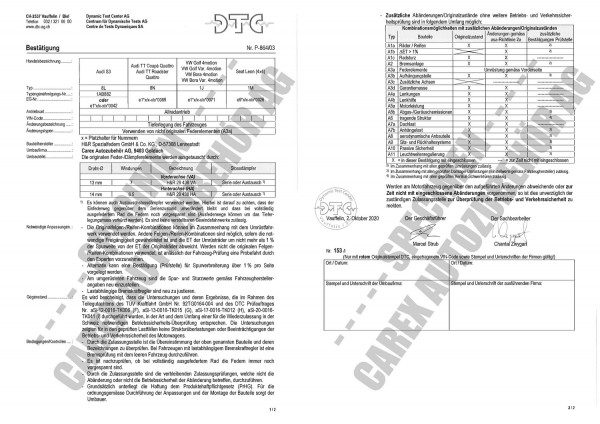 DTC-Gutachten P-864/03 zu Federn