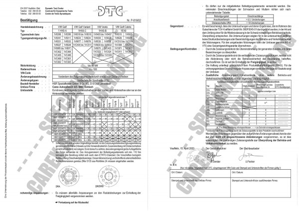 DTC-Gutachten P-816/02 zu DR-Set