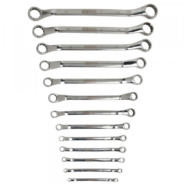 KS TOOLS Doppelringschlüssel-Satz,gekröpft,13-tlg