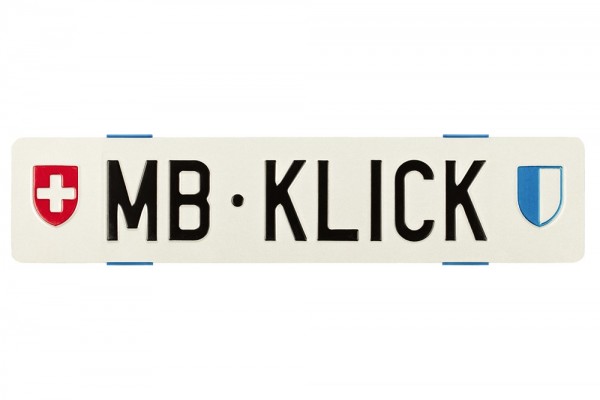 MB KLICK Rahmenlose Kennzeichenhalter Blau