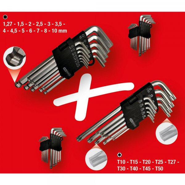 KS TOOLS Winkelstiftschlüssel-Satz, Torx,