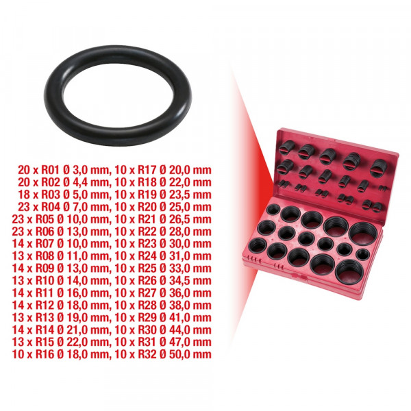 KS TOOLS Sortiment O-Ringe,Innen Ø 3-50mm/R01-R32