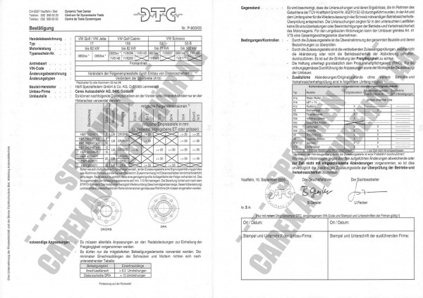 DTC-Gutachten P-903/03 zu DR-Set