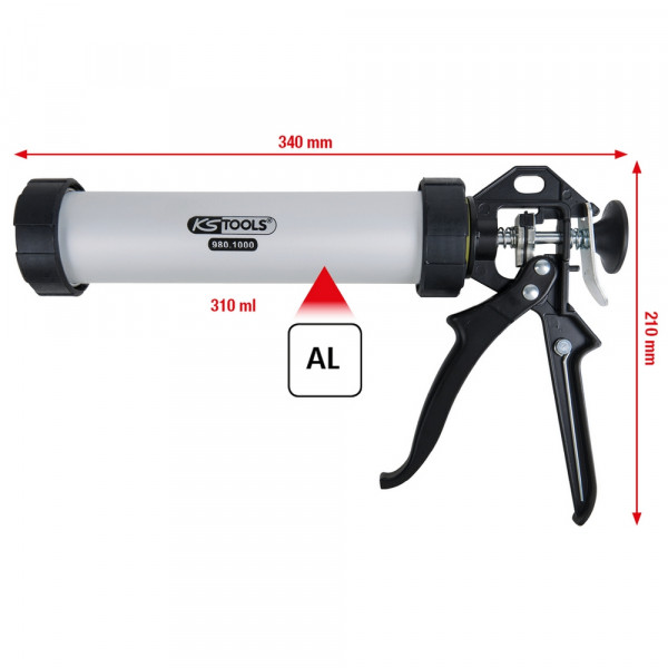 KS TOOLS Hand-Kartuschen-Pistole 310 ml,340mm