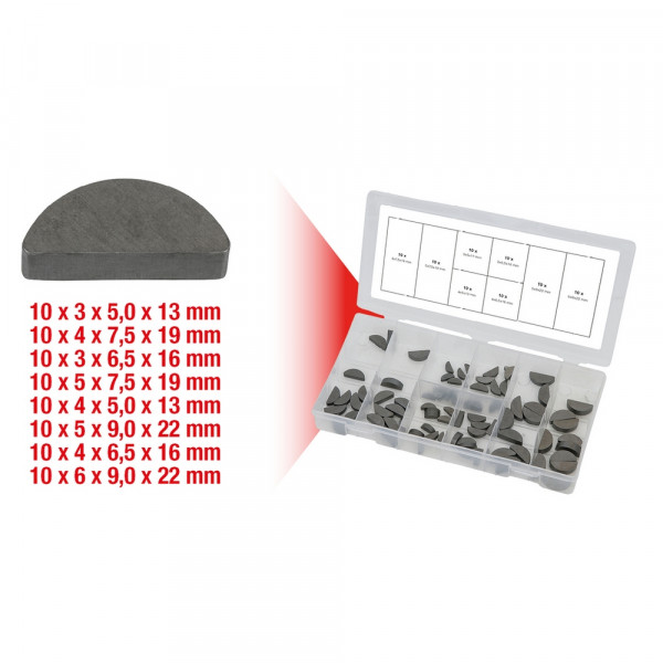 KS TOOLS Sortiment Federkeile 80stk.