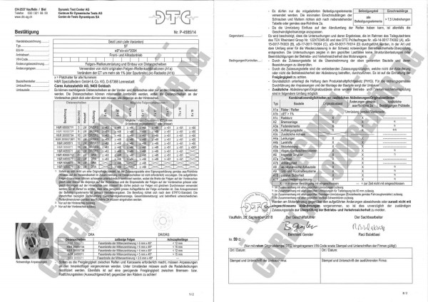 DTC-Gutachten P-4585/14 zu DR-Set