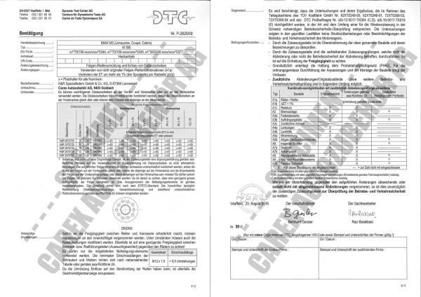 DTC-Gutachten P-2829/09 zu DR-Set