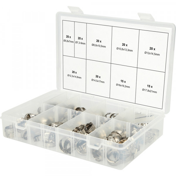 KS TOOLS Sortiment 1-Ohr-Schlauchschellen