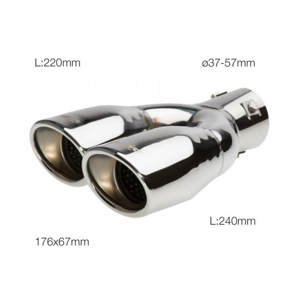 SIMONI RACING Endrohrblende 2x176x67mm oval Chrom