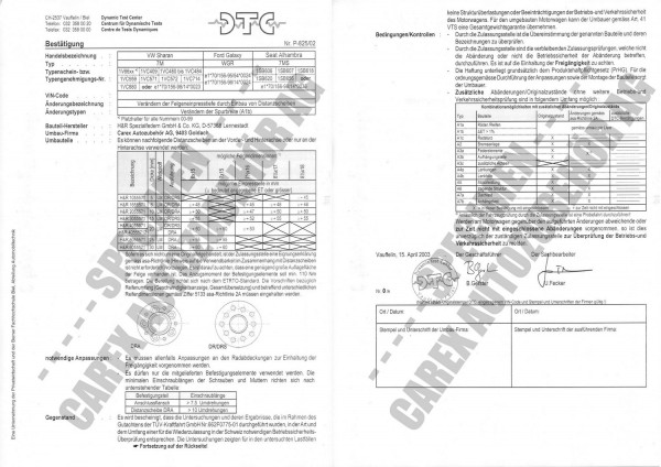 DTC-Gutachten P-825/02 zu DR-Set