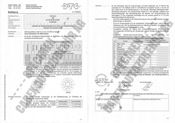 DTC-Gutachten P-994/03 zu DR-Set