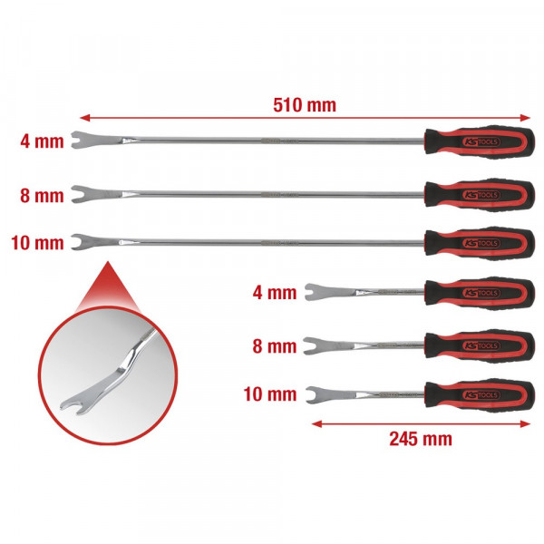 KS TOOLS Clip-Löse-Satz,6-tlg