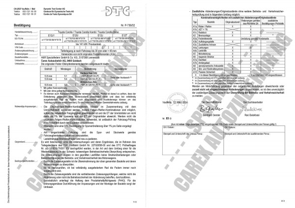 DTC-Gutachten P-736/02 zu Federn