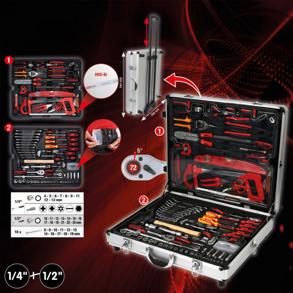 KS TOOLS 1/4&quot;+1/2&quot; Werkzeug-Satz, 127-tlg