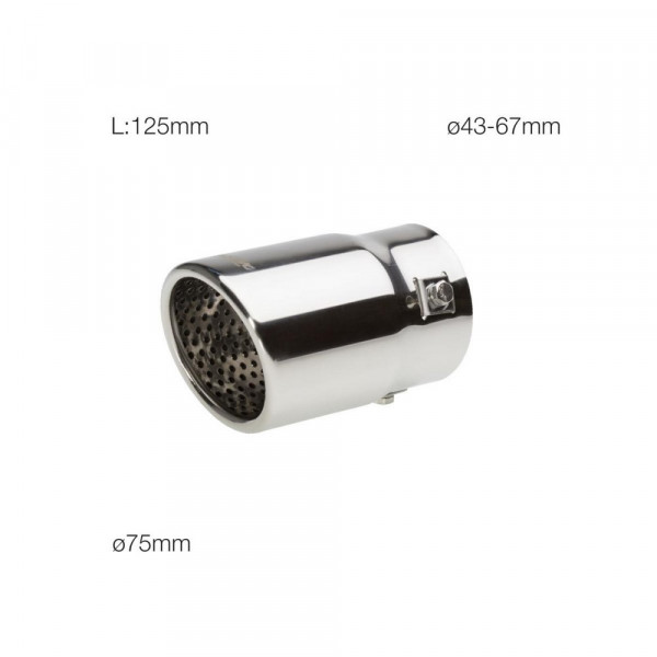 SIMONI RACING Endrohrblende 75mm rund Chrom