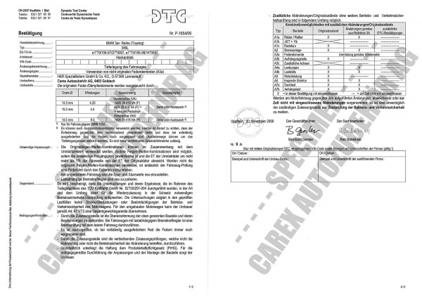 DTC-Gutachten P-1854/06 zu Federn