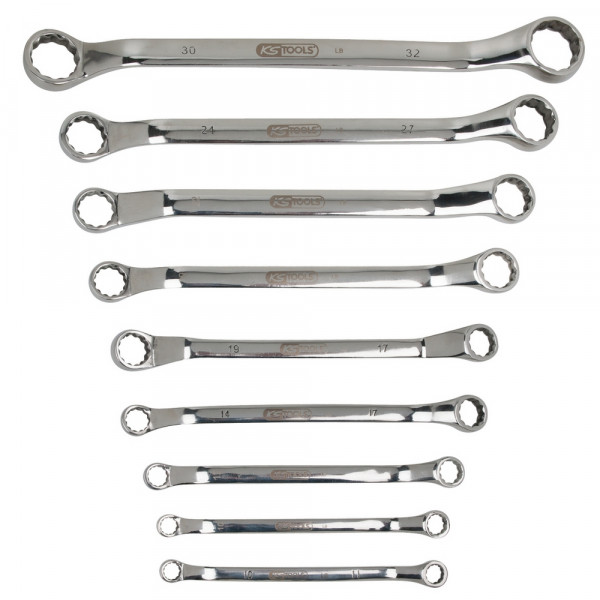 KS TOOLS Doppelringschlüssel-Satz,gekröpft,9-tlg