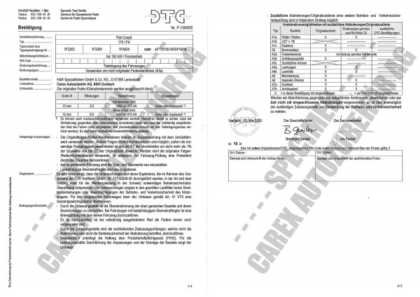 DTC-Gutachten P-1364/05 zu Federn
