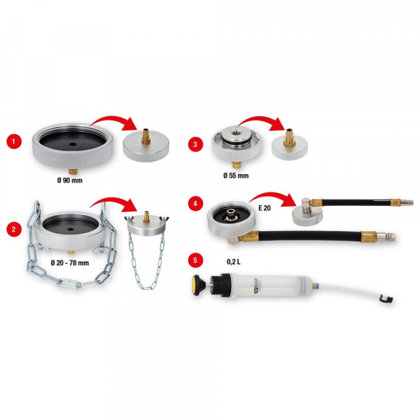 KS TOOLS Adapter-Satz zur Bremsentlüftung,