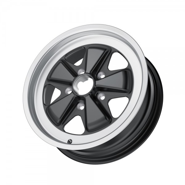 Fuchs Felge Schwarz matt ohne Nabenkappe