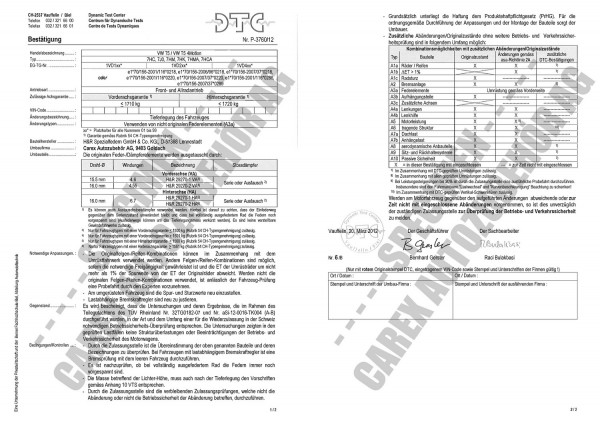 DTC-Gutachten P-3760/12 zu Federn