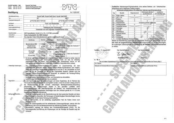DTC-Gutachten P-2051/07 zu Federn