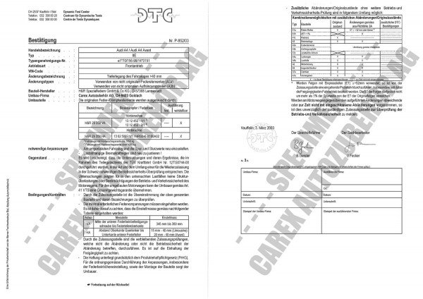 DTC-Gutachten P-852/03 zu Gewindefw.