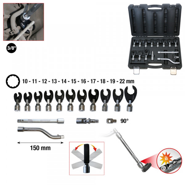 KS TOOLS 3/8&quot; 12-kant-Einsteck-Maulschlüssel-Satz