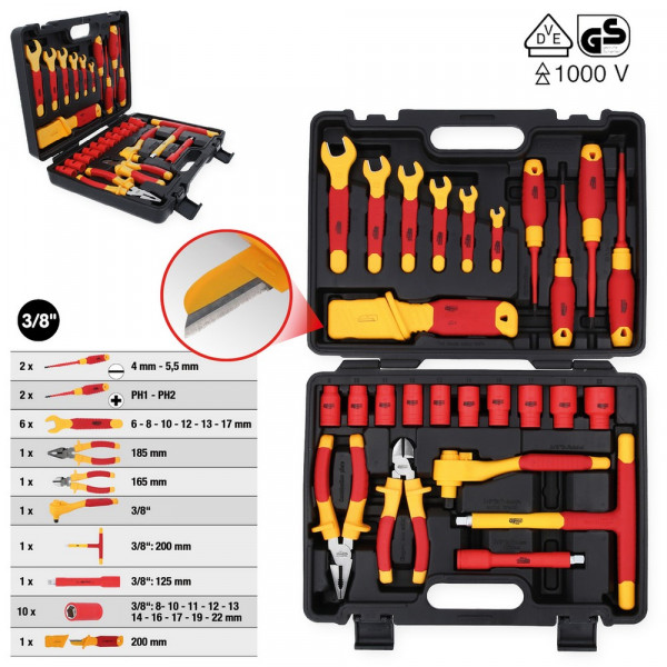 KS TOOLS Isolierter Werkzeug-Satz für Hybrid-