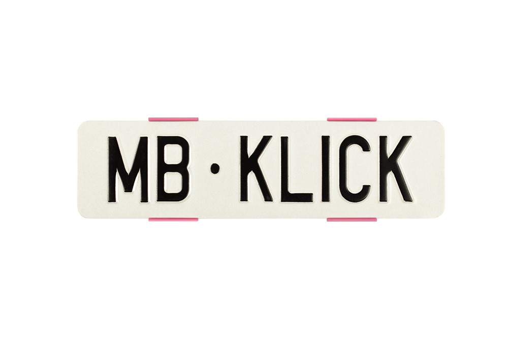 MB KLICK Rahmenlose Kennzeichenhalter Pink, Nummernrahmen, Aussendesign, Styling