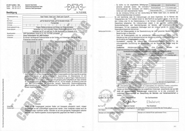 DTC-Gutachten P-2318/08 zu DR-Set