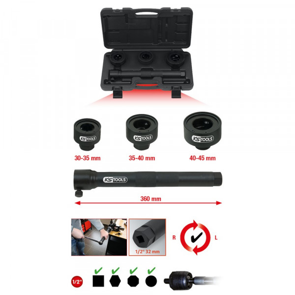 KS TOOLS Axialgelenk-Spezialschlüssel-Satz,