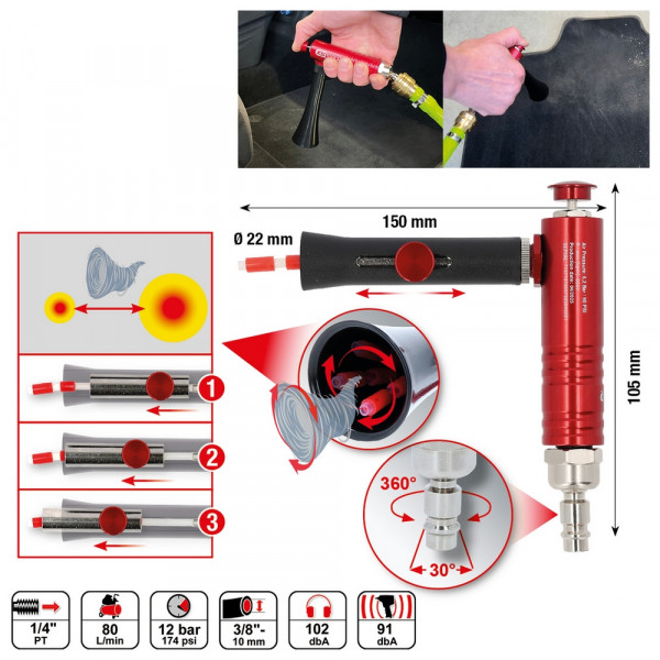 KS TOOLS Druckluft-Ausblaspistole mit