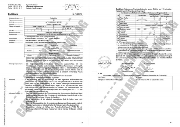 DTC-Gutachten P-2954/10 zu Federn