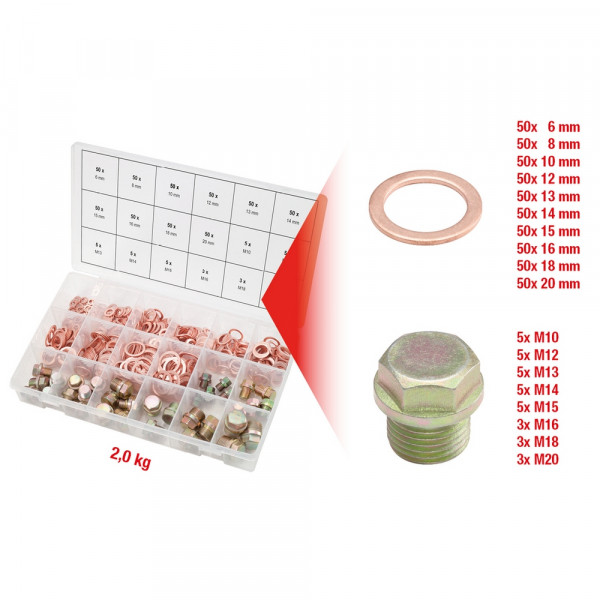 KS TOOLS Sortiment Ölwannen Schrauben-/Dichtringe