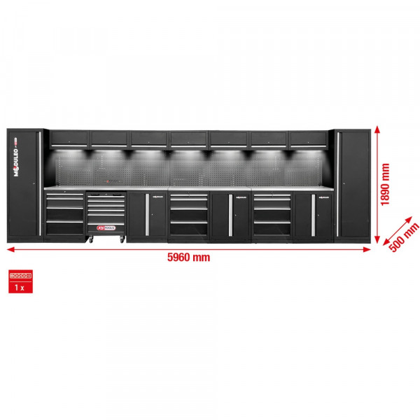 KS TOOLS Werkstatt-Schranksystem, gerade, 5960 x
